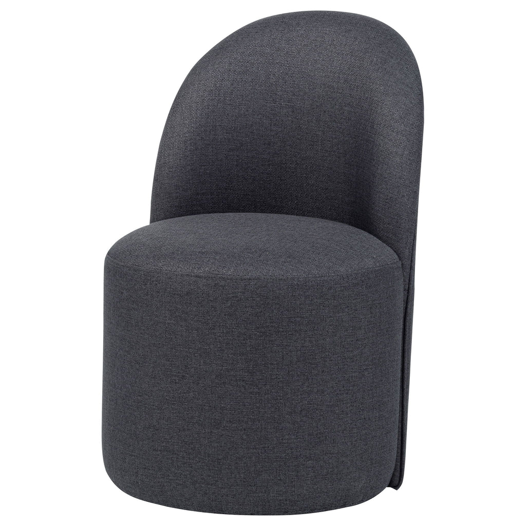 Aubrey Upholstered Barrel Dining Side Chair Charcoal (Set of 2)
