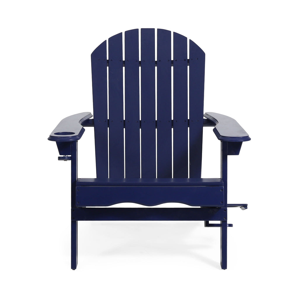 Zenithia Outdoor Foldable Adirondack Chair with 2 Cup Holders