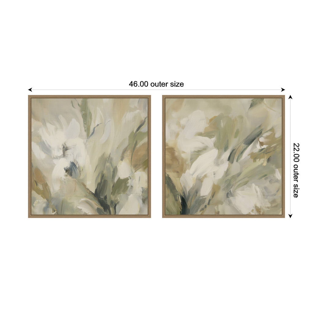 Olive Bloom No. 3 & No. 2 2 Piece Framed Canvas Wall Art Set by Amy Lighthall