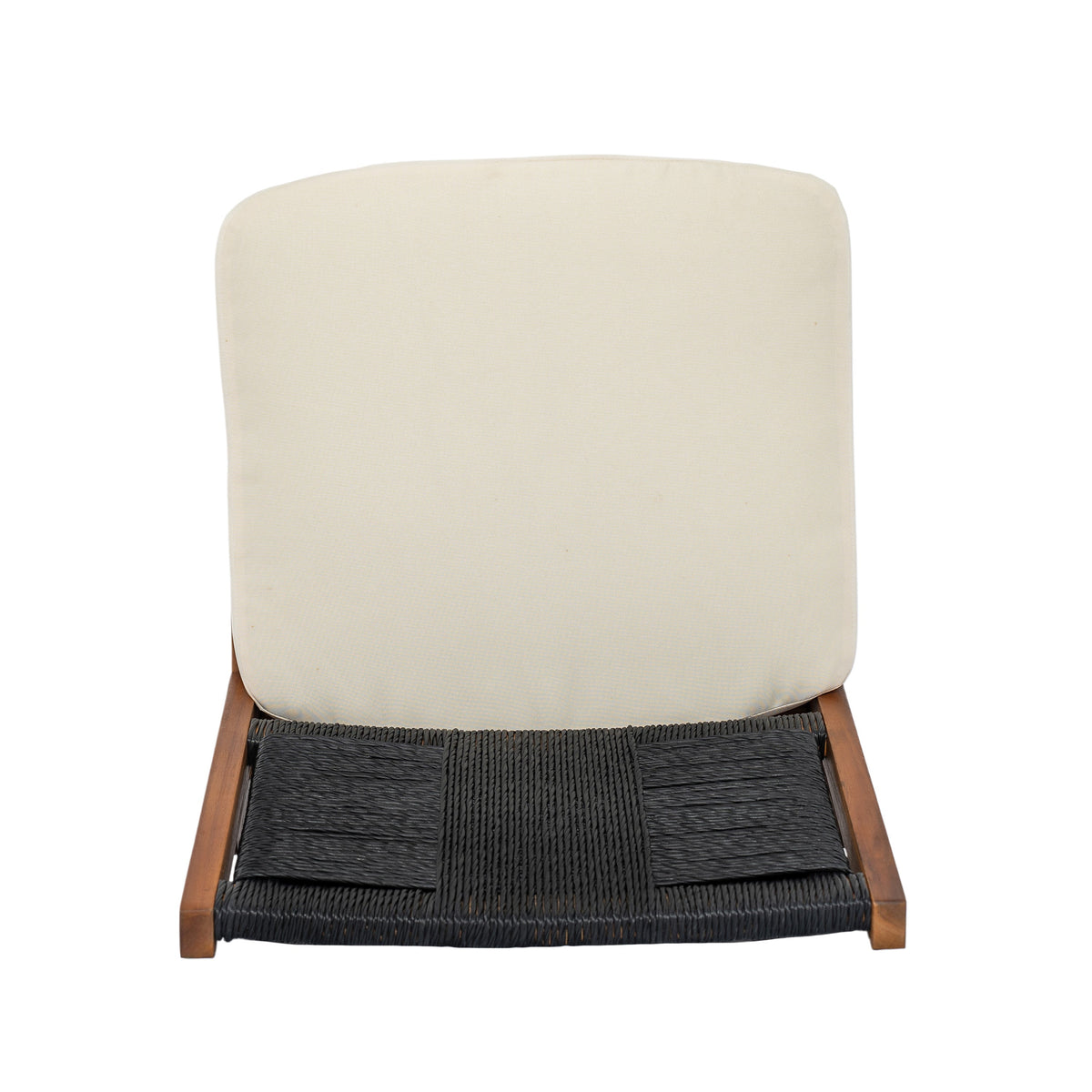 4 Pieces Arly Black Outdoor Bar Stool Solid Acacia Wood and Woven Wicker