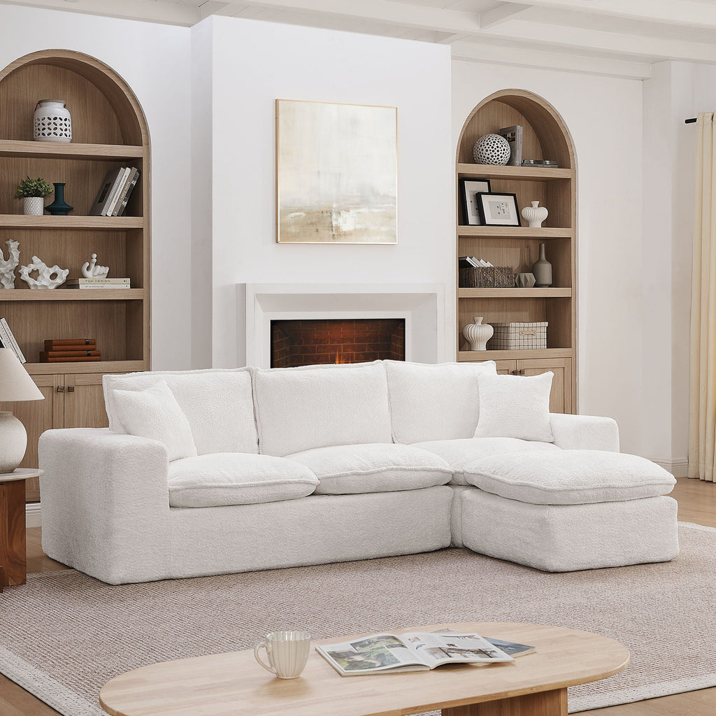 Cloud-Comfort Modular Sectional Sofa with Moveable Ottoman