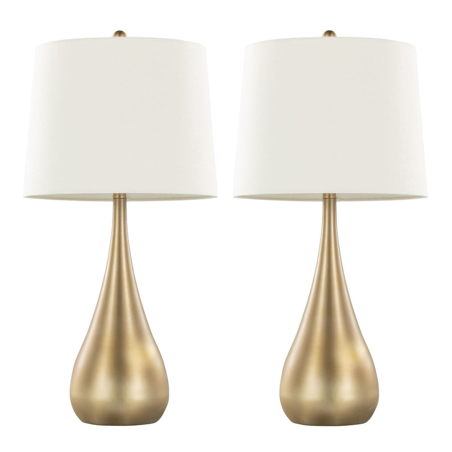 Pebble Teardrop Table Lamps — Set of 2, Gold