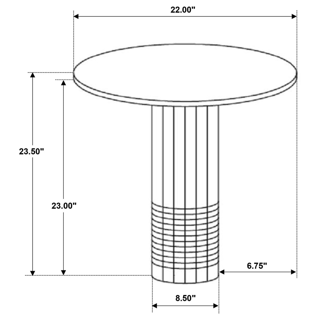 Fluted White Marble Side Table
