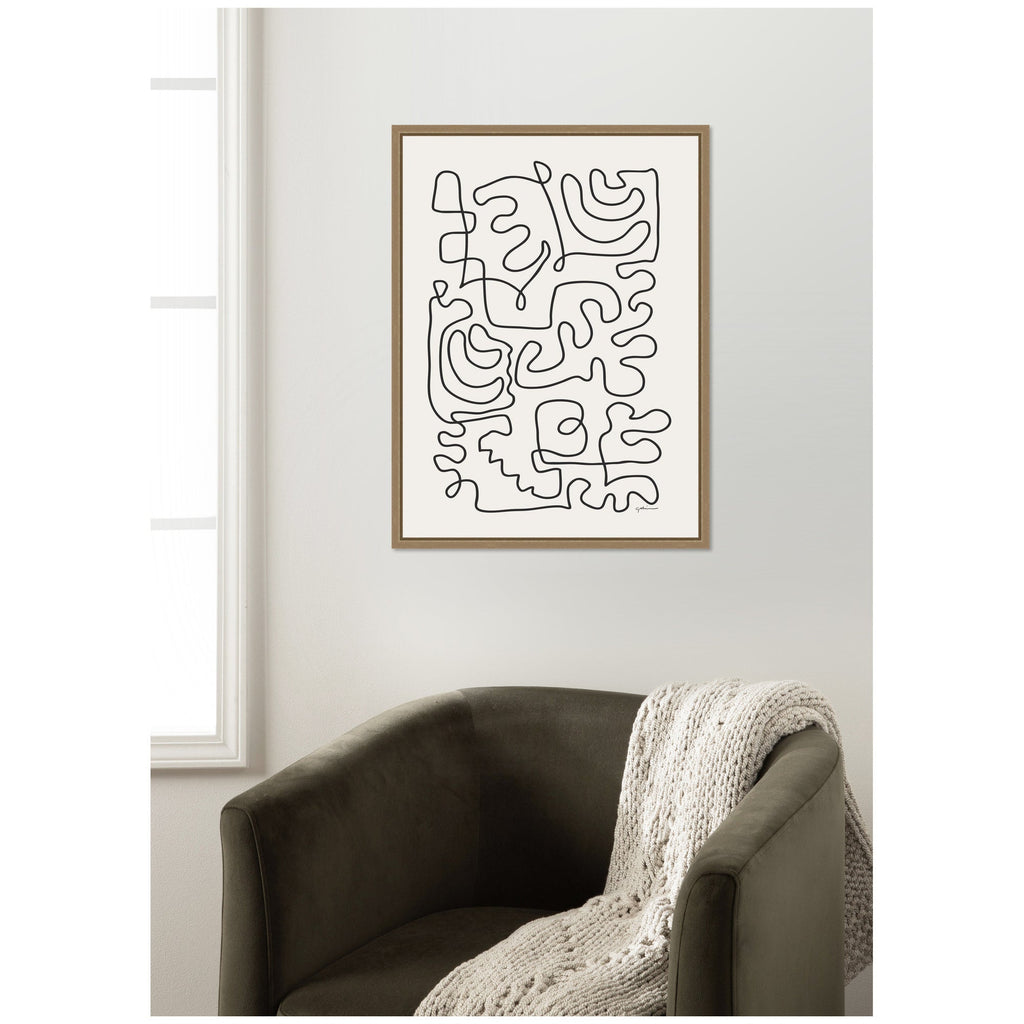 Connected Lines by Gabrielly Guedes Framed Canvas Wall Art Print