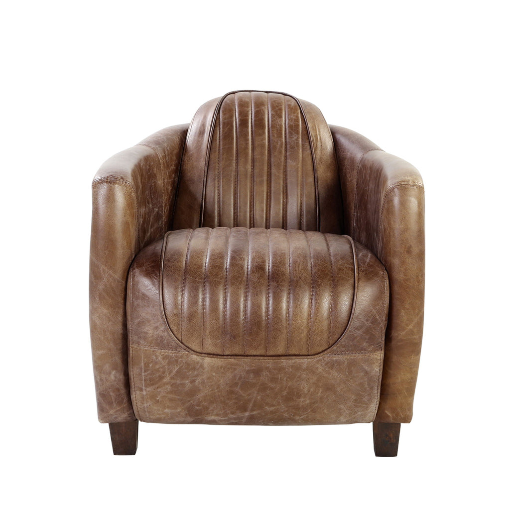 Brancaster Top-Grain Leather Accent Chair
