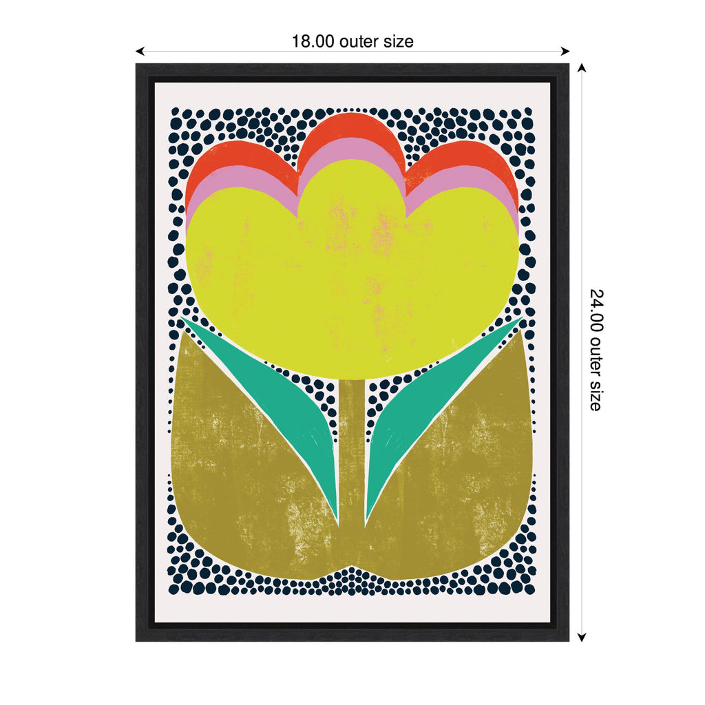 Triple Bloom by Hannah Beisang Framed Canvas Wall Art Print
