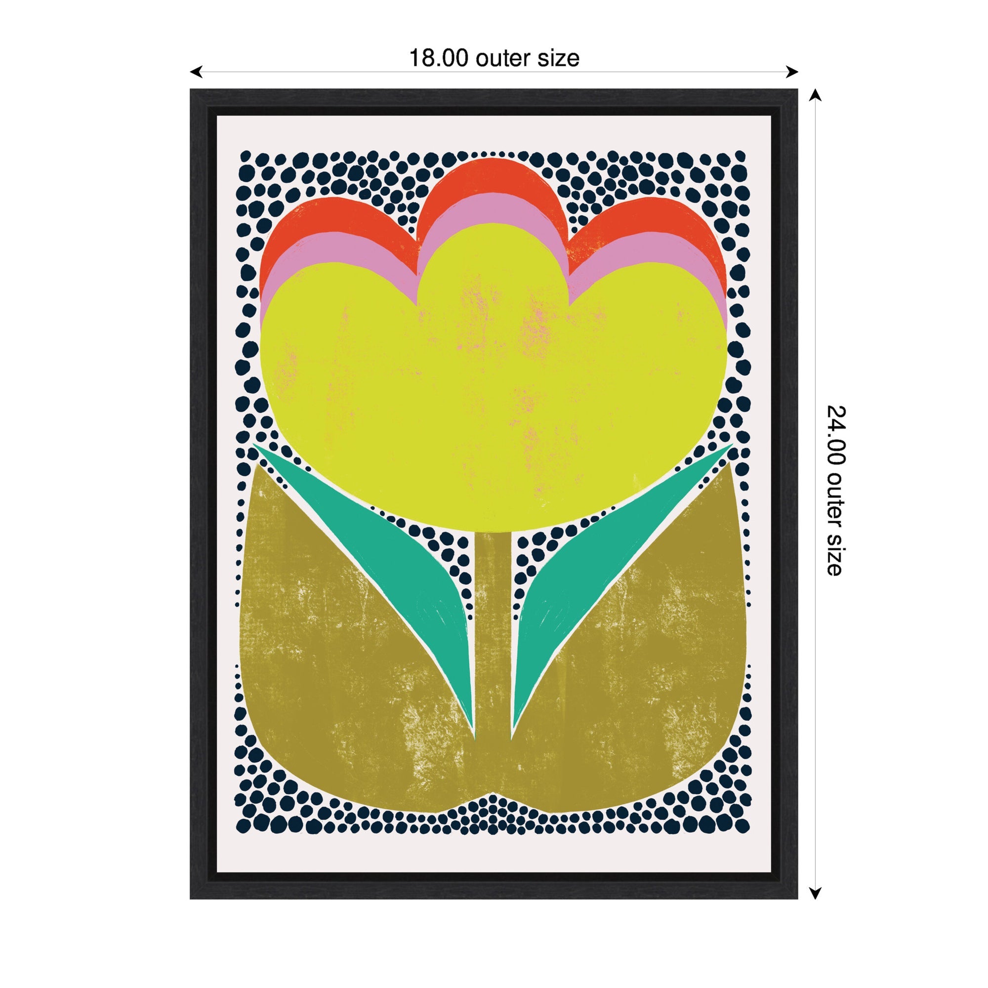 Triple Bloom by Hannah Beisang Framed Canvas Wall Art Print