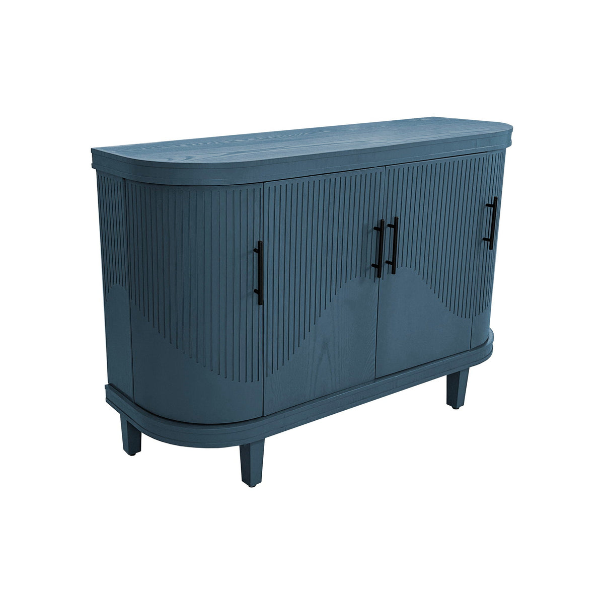 Curved Four-Door Sideboard — Blue