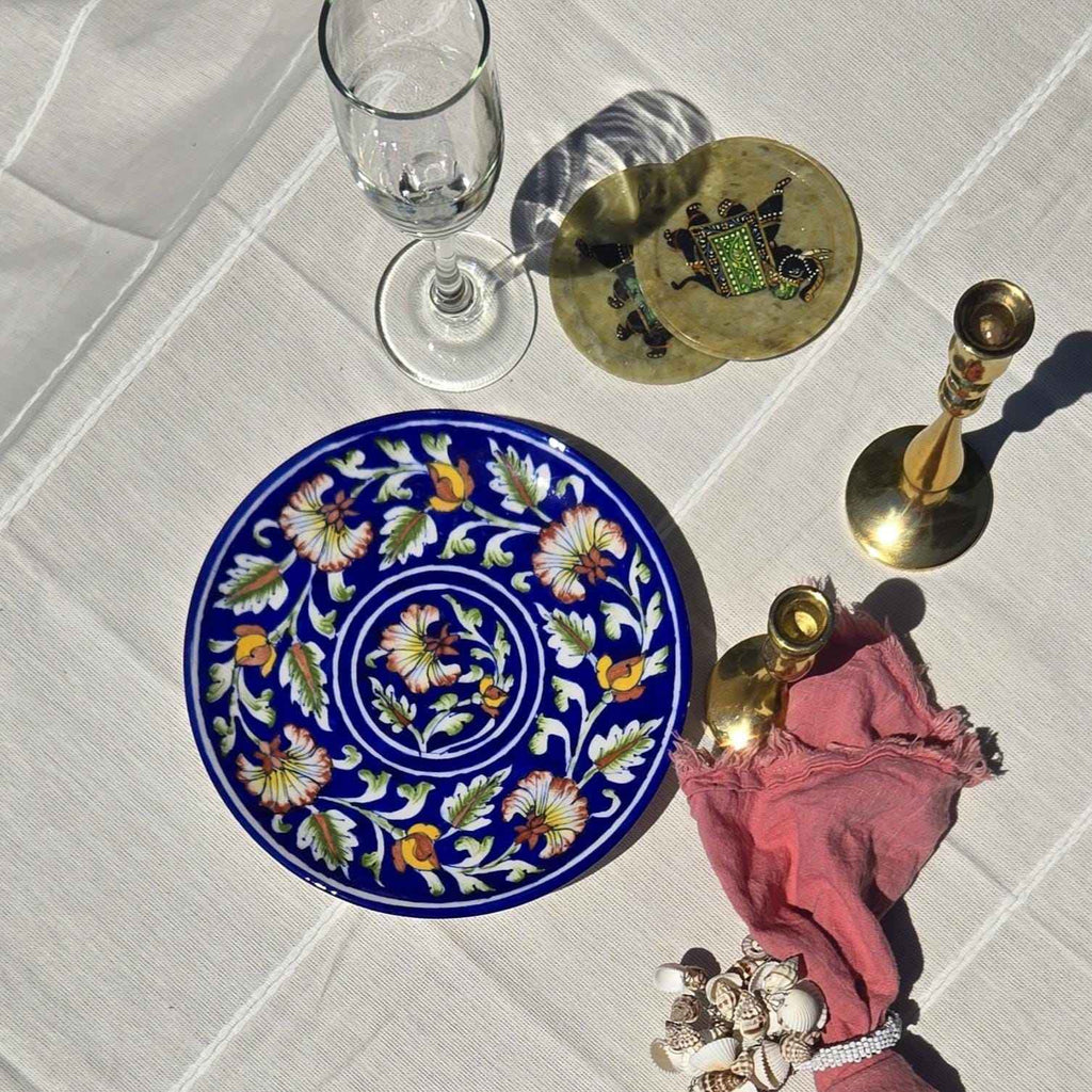Ciel Wall Decor Plate — Handcrafted Blue Pottery