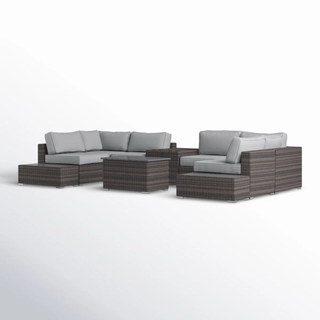 All-Weather Wicker Sectional Seating Group with Cushions