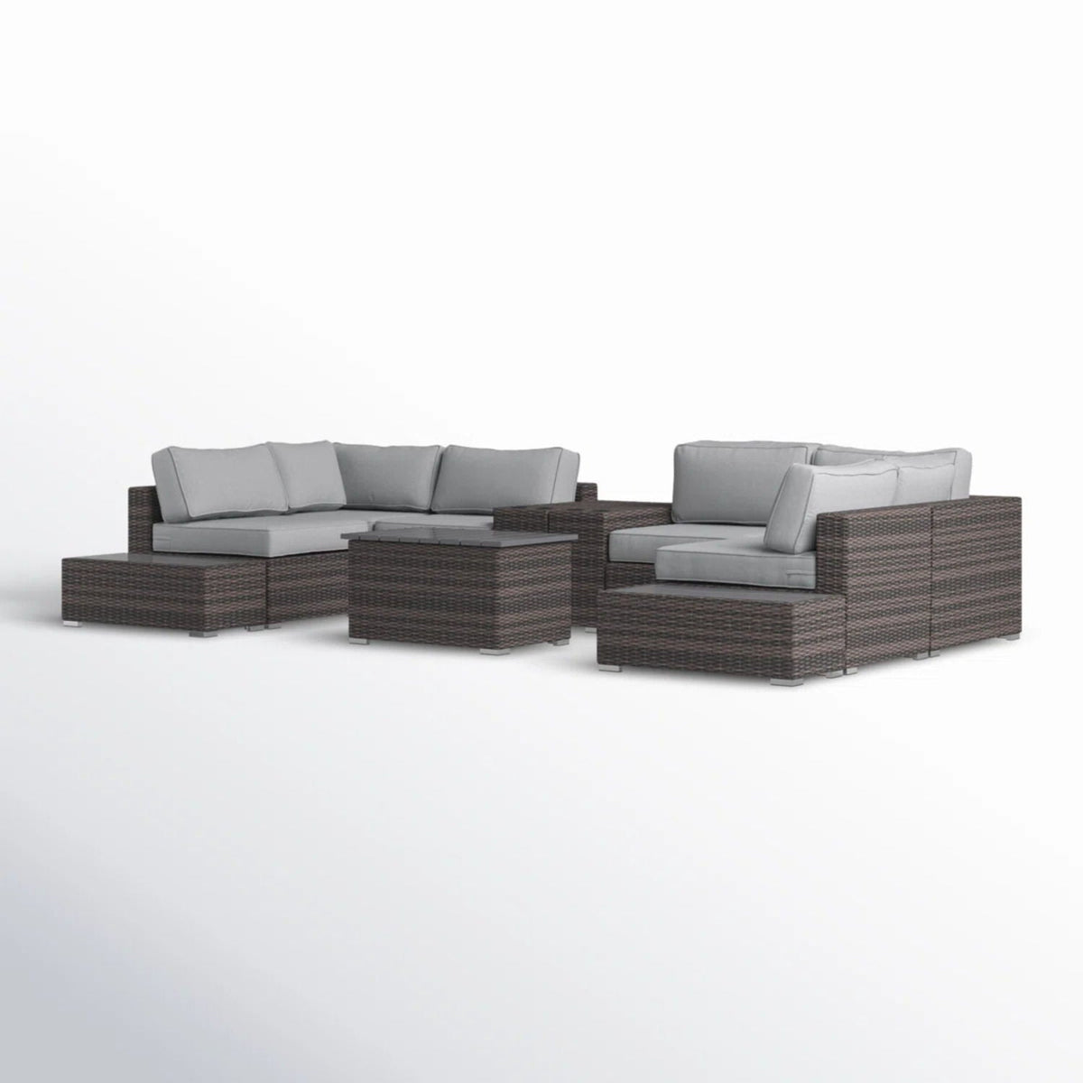 All-Weather Wicker Sectional Seating Group with Cushions