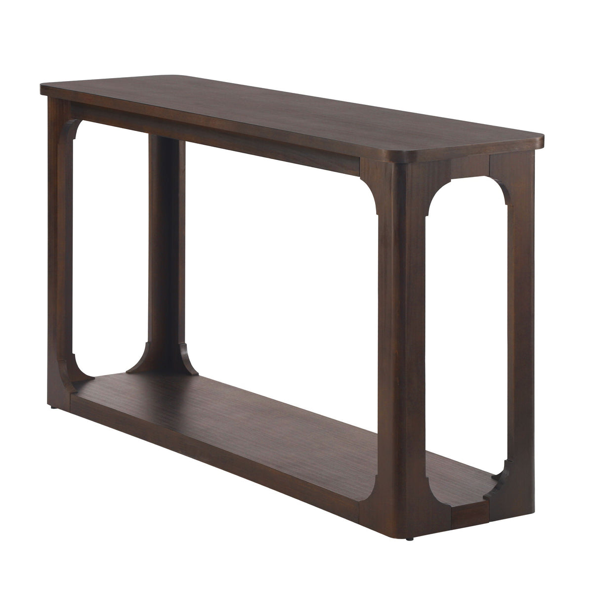 Espresso Console Table with Arched Cutouts