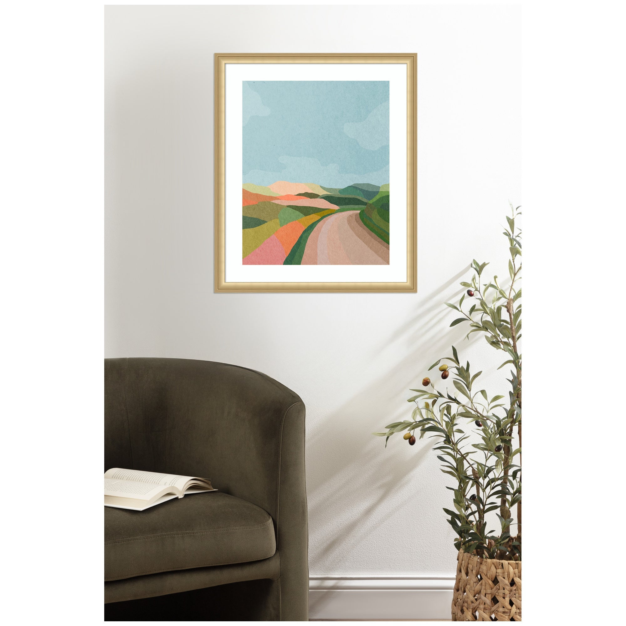 Framed Art Beautiful Landscape with Road by July Art Prints