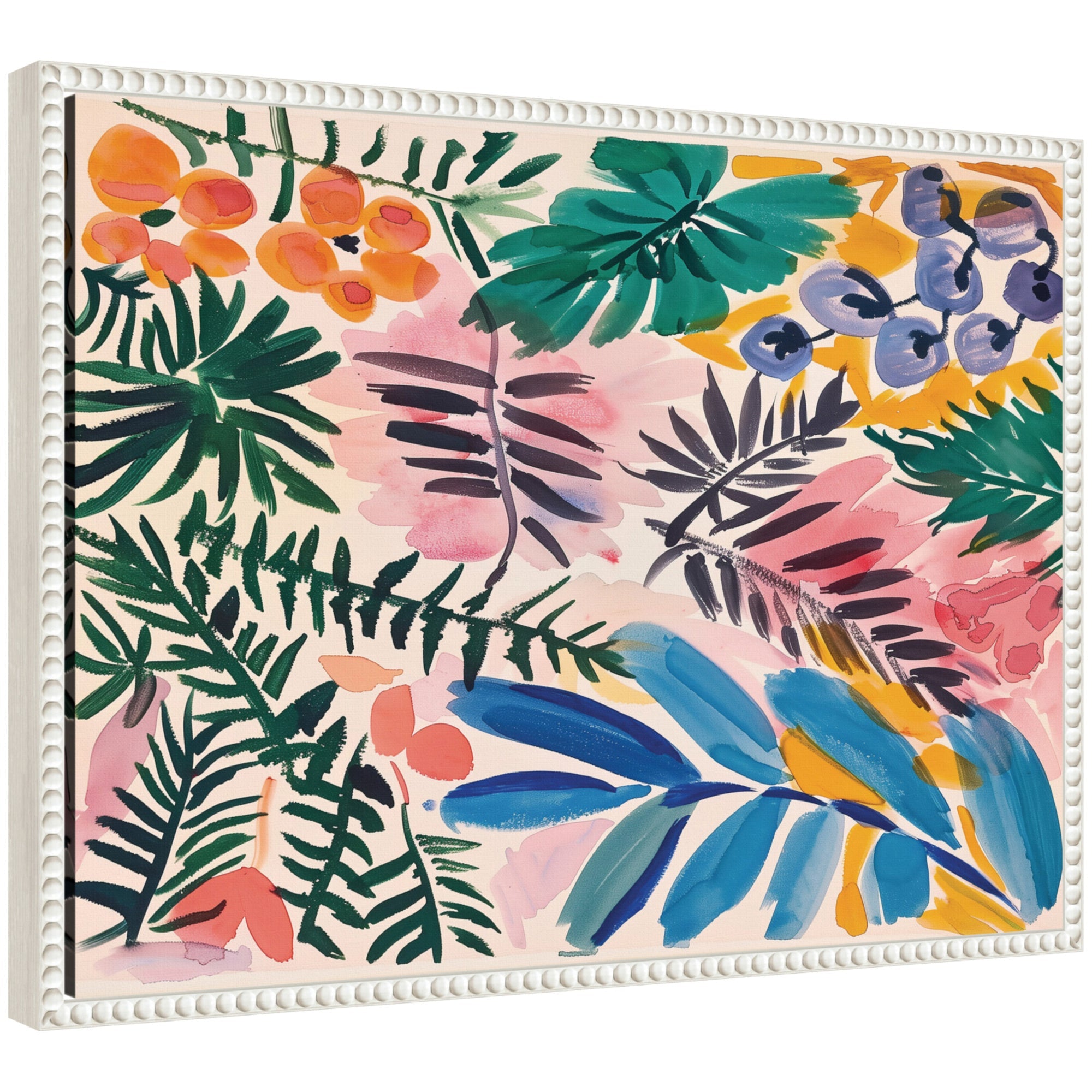 Sylvie Jungle Botanical Framed Canvas by Amy Lighthall