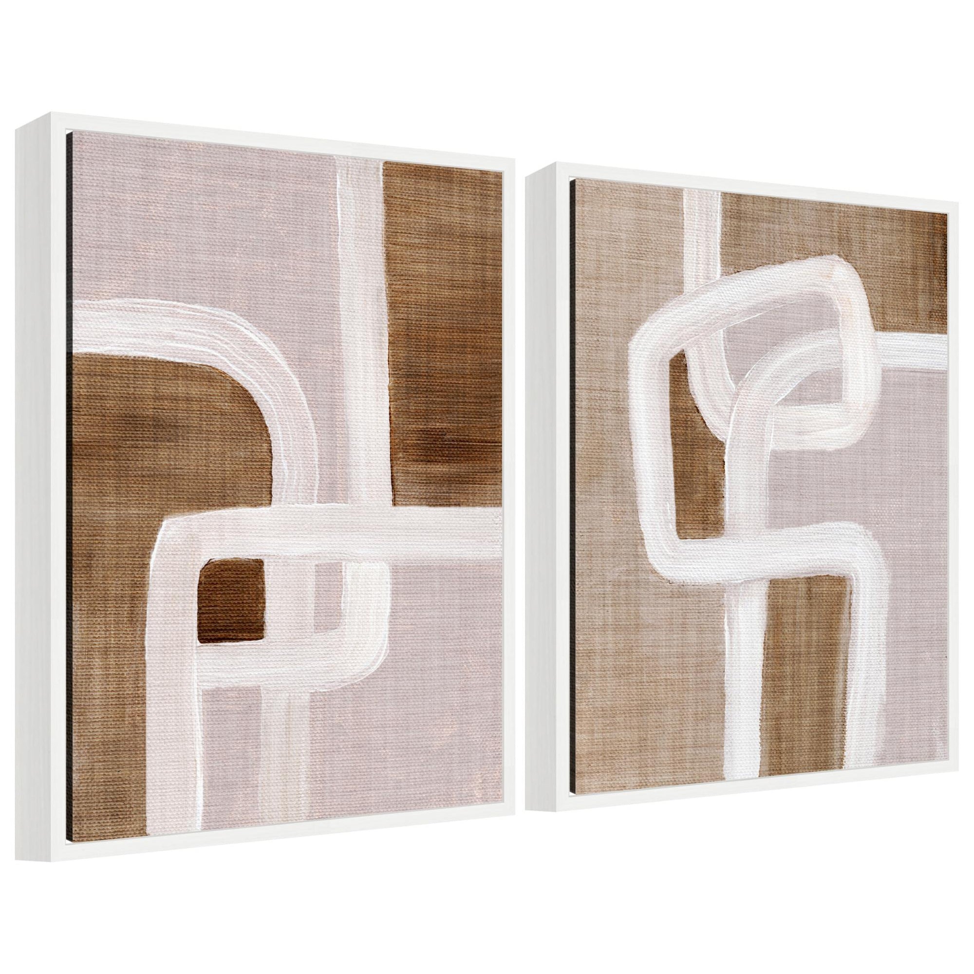 Sylvie Rhythmic Lines I and II Framed Canvas Art Set by Nikita Jariwala