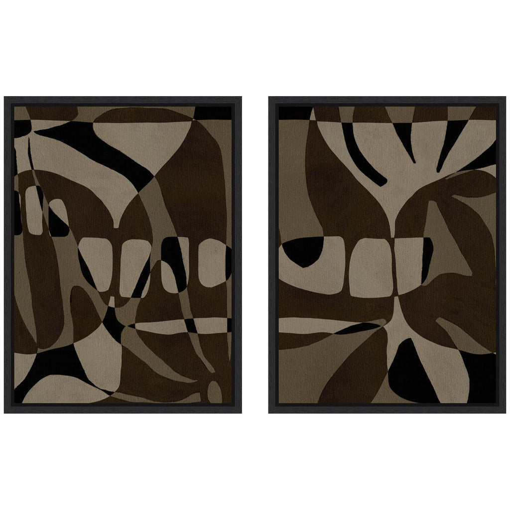 Sylvie Contour 1 and 2 Framed Canvas Art Set by Shatha Al Dafai
