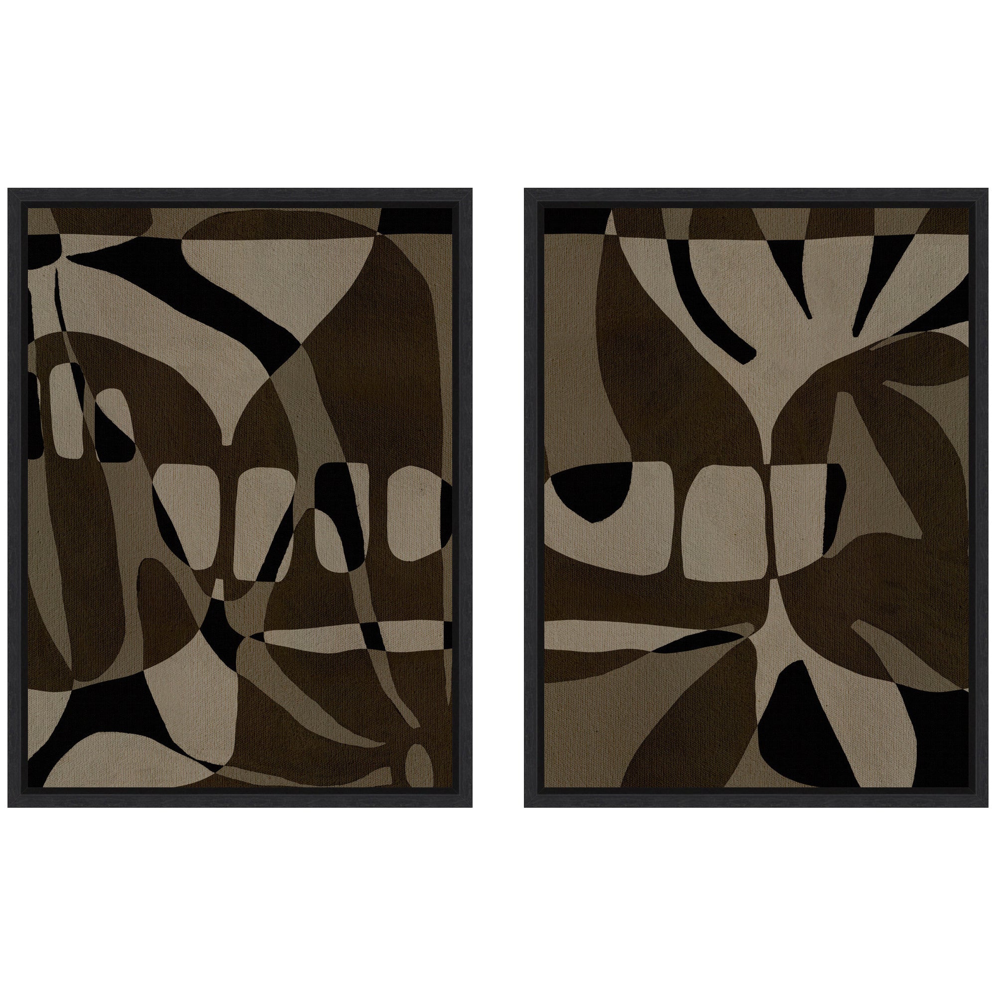 Sylvie Contour 1 and 2 Framed Canvas Art Set by Shatha Al Dafai