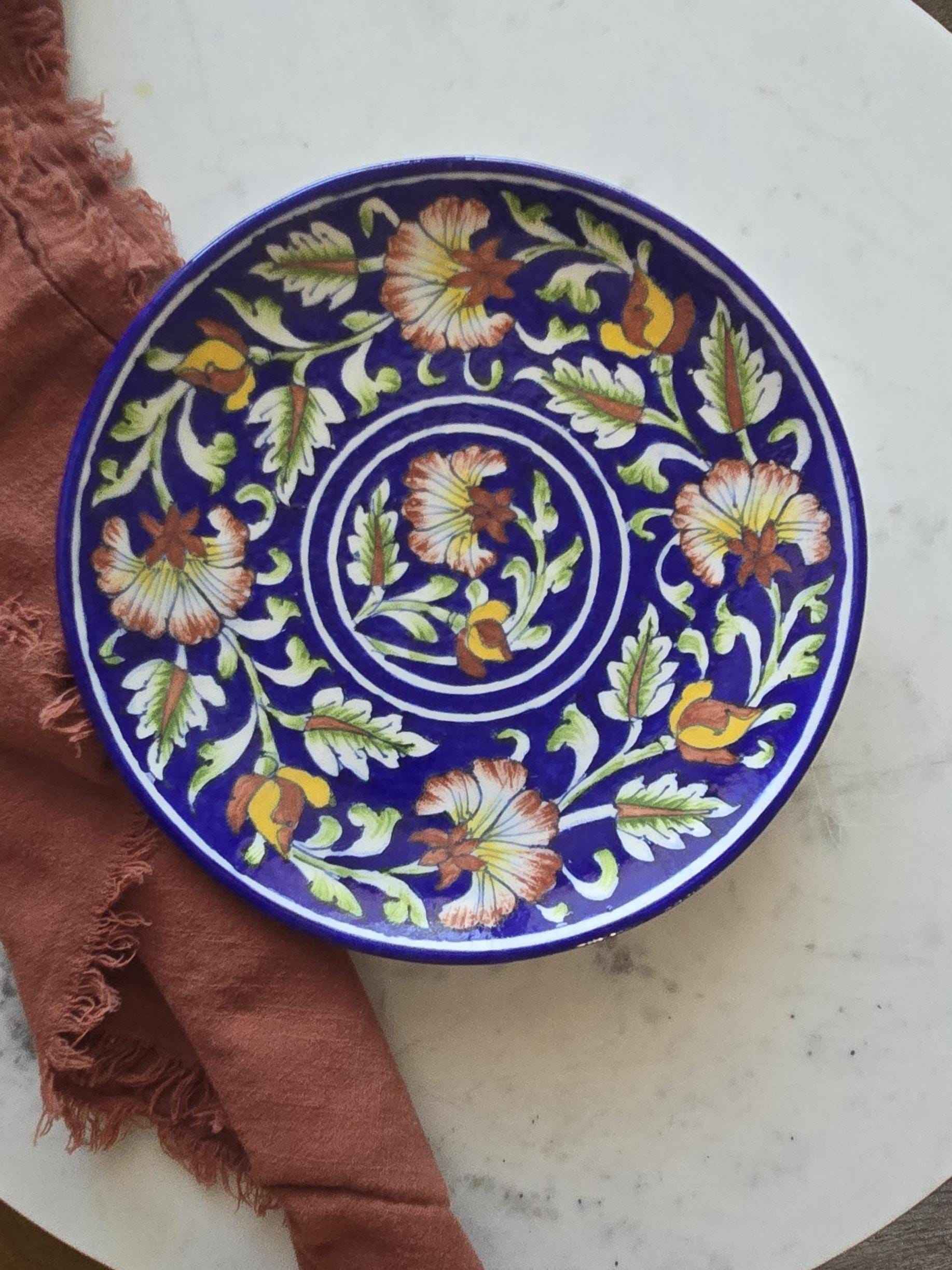 Ciel Wall Decor Plate — Handcrafted Blue Pottery