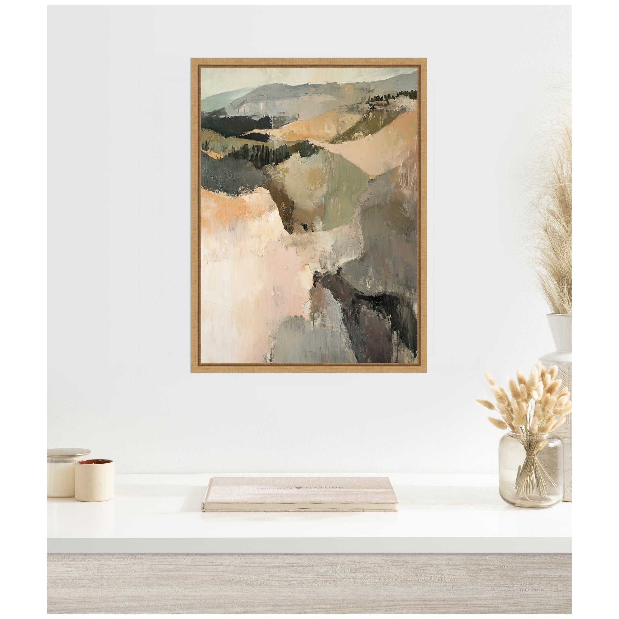 Sylvie Tonal Mountains III Framed Canvas by Amy Lighthall