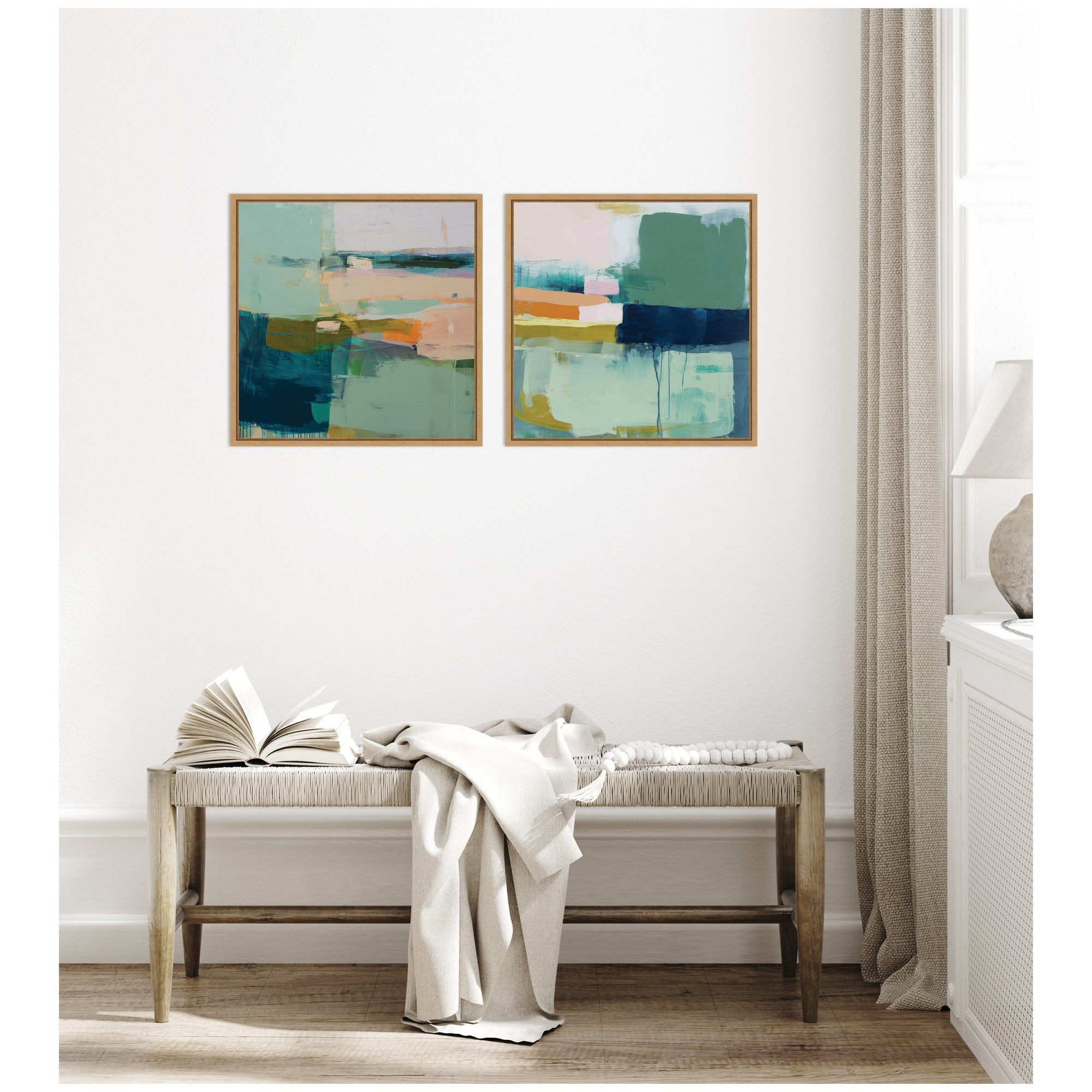Color Block No. 1 & No. 2 2 Piece Framed Canvas Wall Art Set by Amy Lighthall