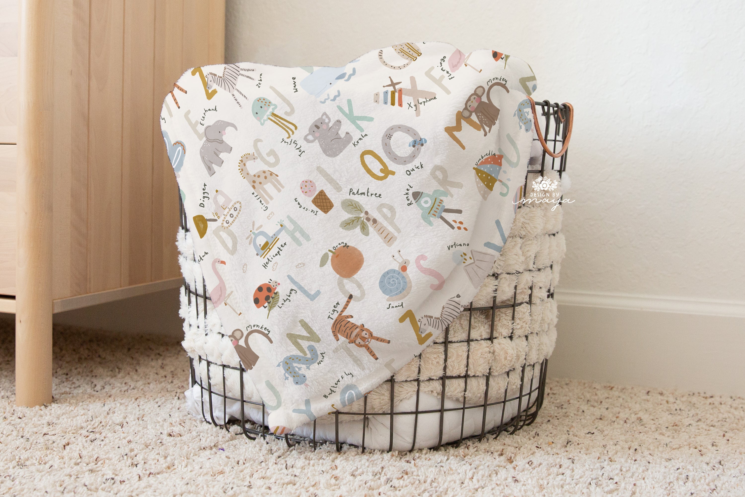 Baby Animals Ocean Life - Vintage Baby Blanket