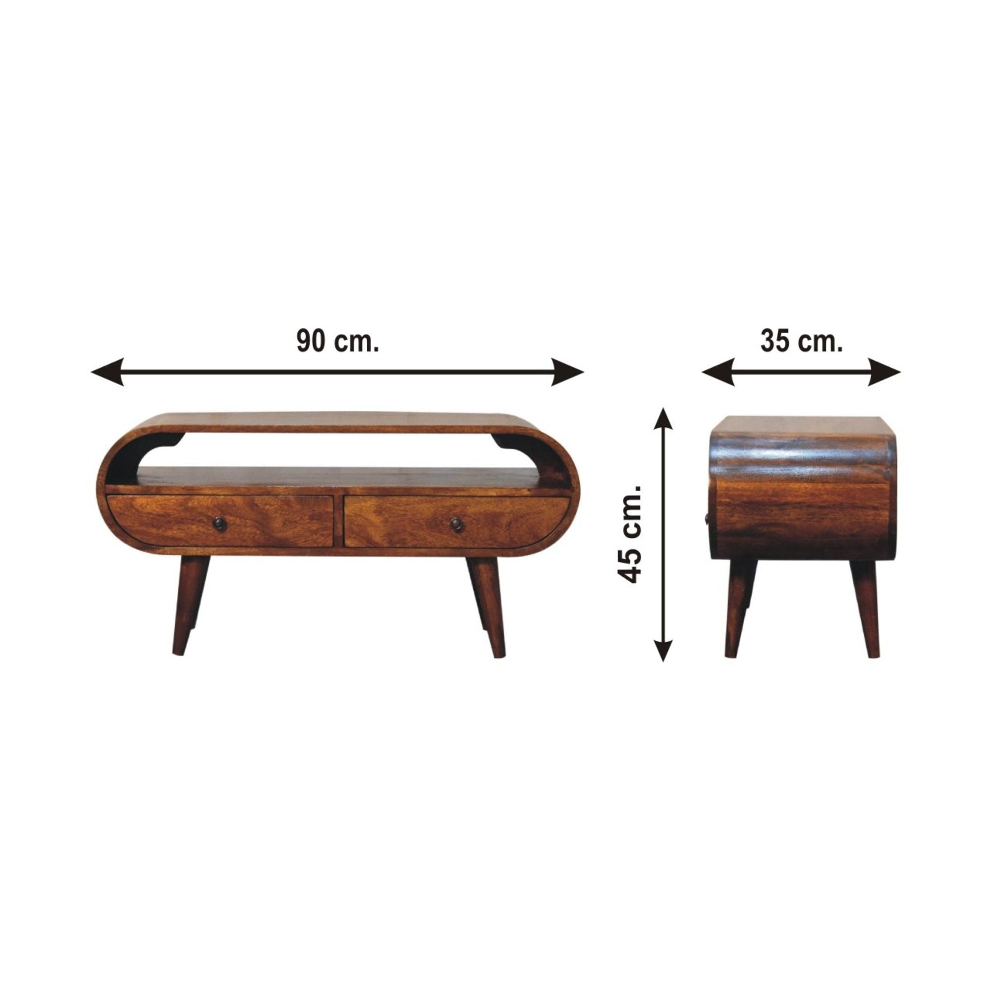 Circular Mango Wood Media Console