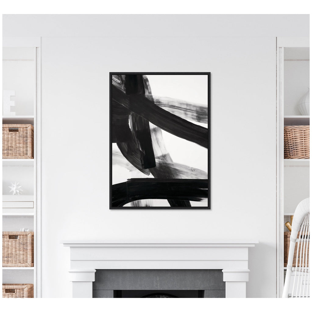 Black Mark No. 1 by Amy Lighthall Framed Canvas Wall Art Print