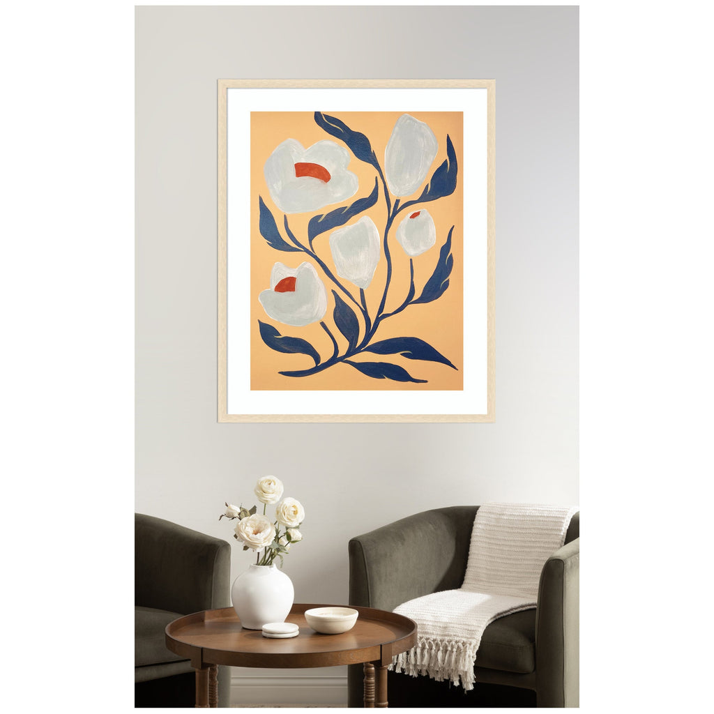 Framed Art Gray Flower by Emma Daisy