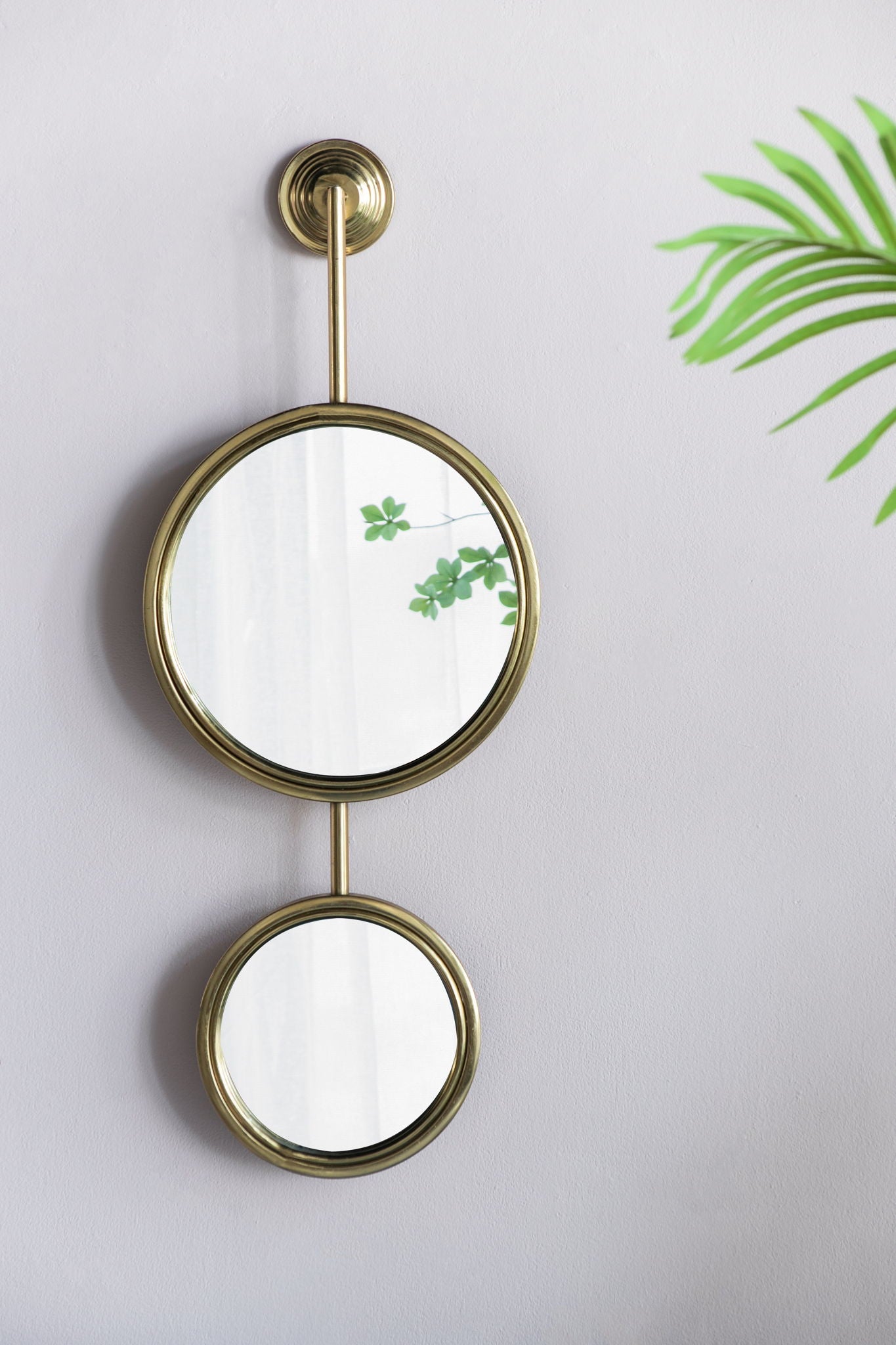 Gilt Double-Circle Wall Mirror