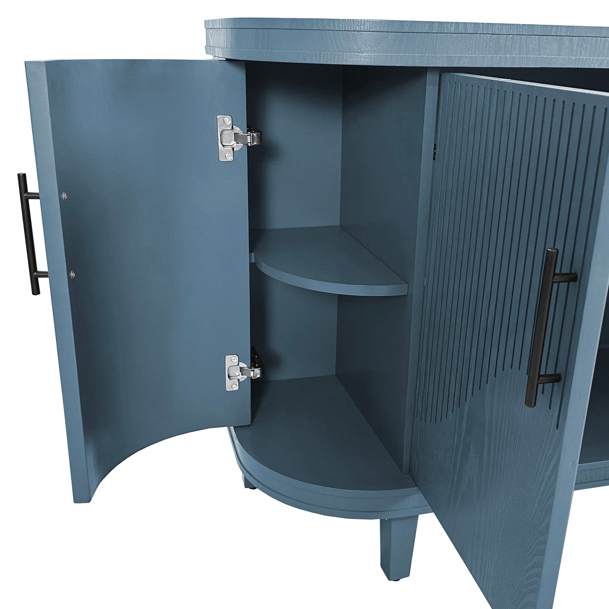 Curved Four-Door Sideboard — Blue