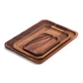 Acacia Rectangular Serving Plates — Set of 3