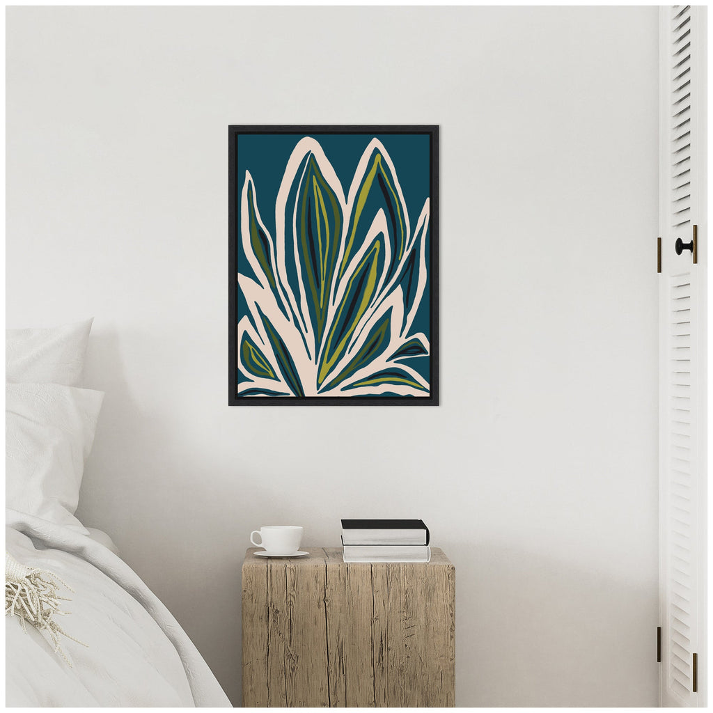 Sylvie Blue Flora 1 Framed Canvas by Alicia Bock