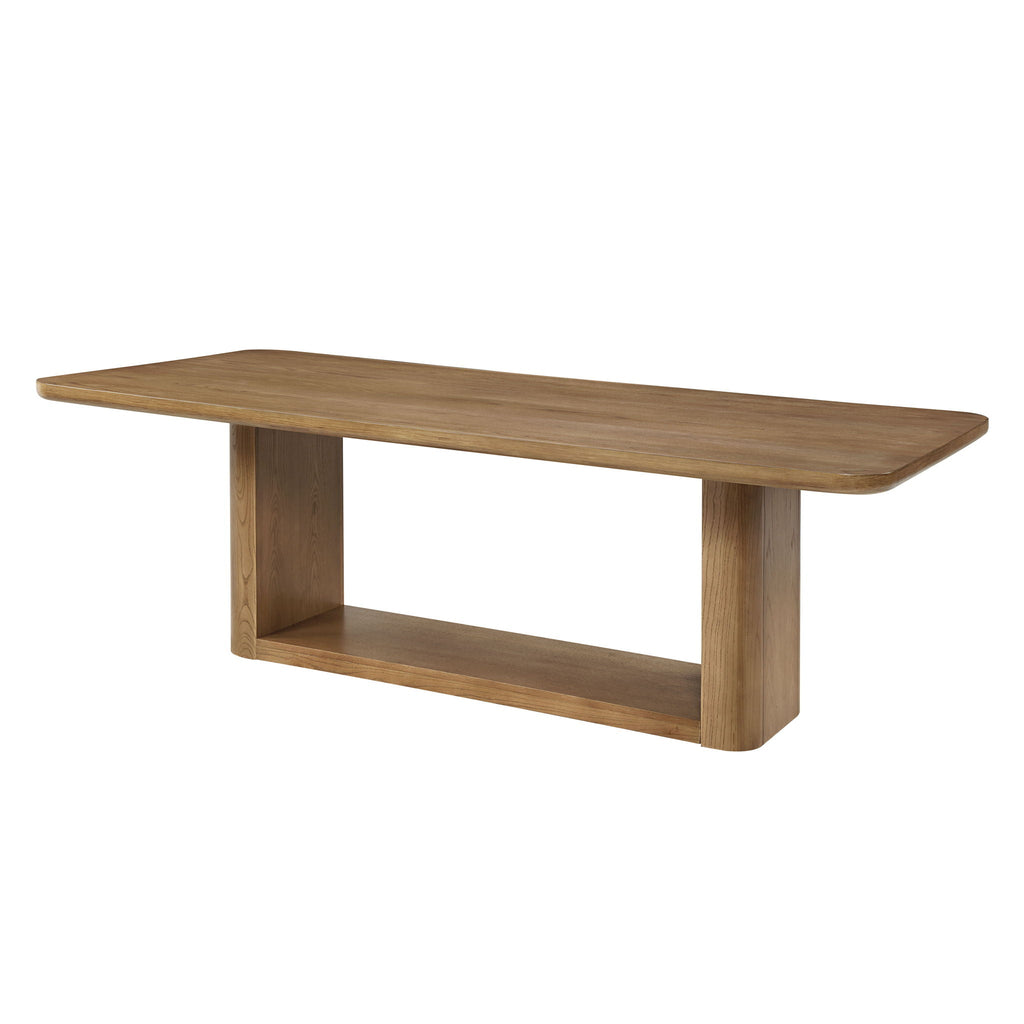 Oak Pedestal Dining Set — 7 Piece