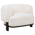 Lawler Bouclé Barrel Accent Chair — Ivory & Black