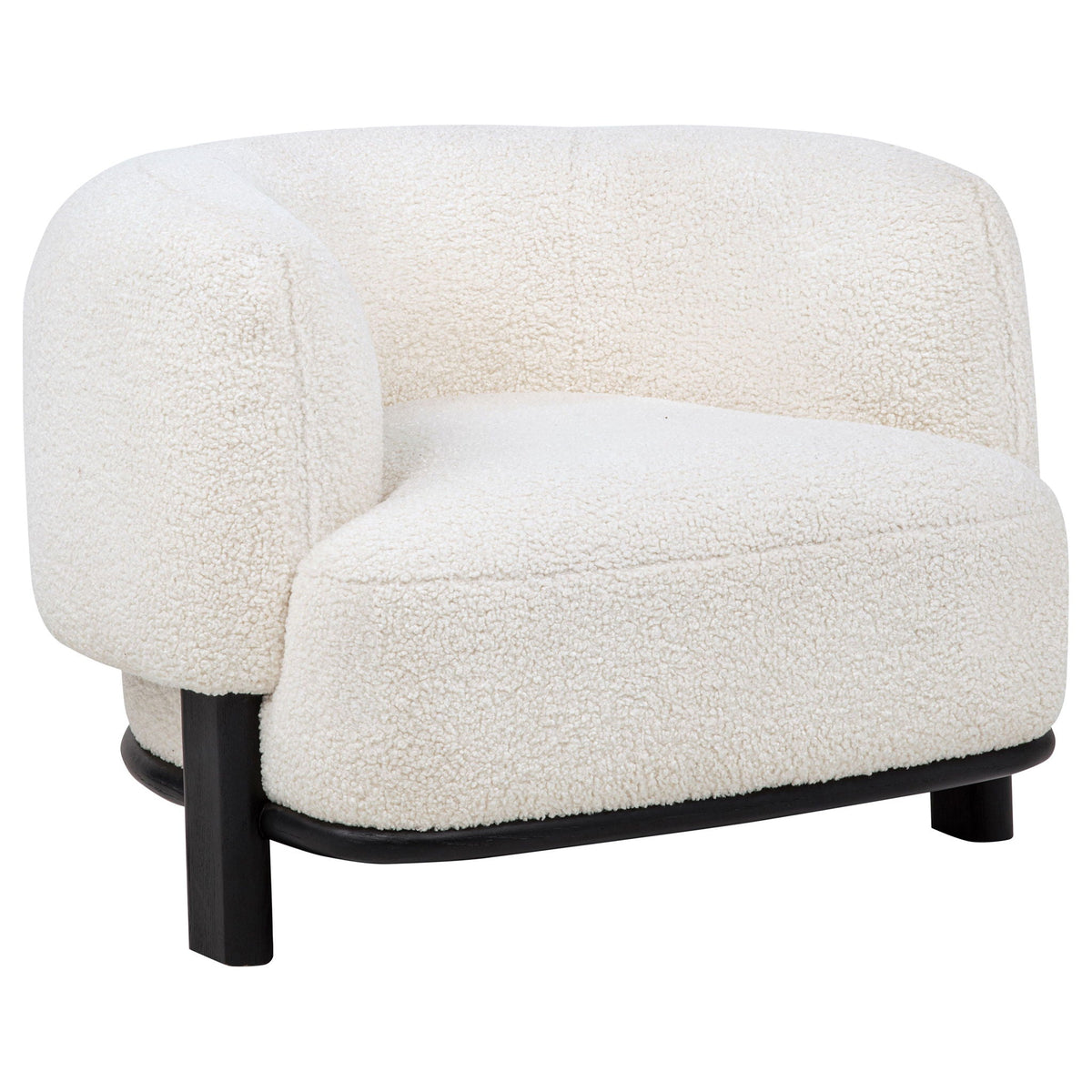 Lawler Bouclé Barrel Accent Chair — Ivory & Black