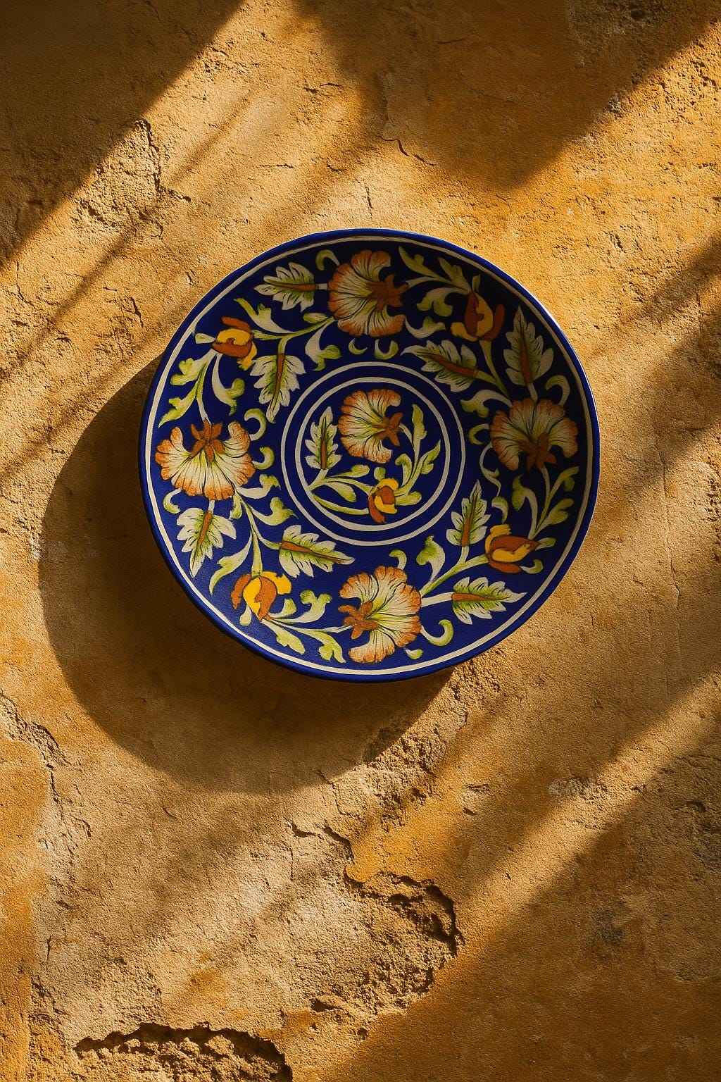 Ciel Wall Decor Plate — Handcrafted Blue Pottery