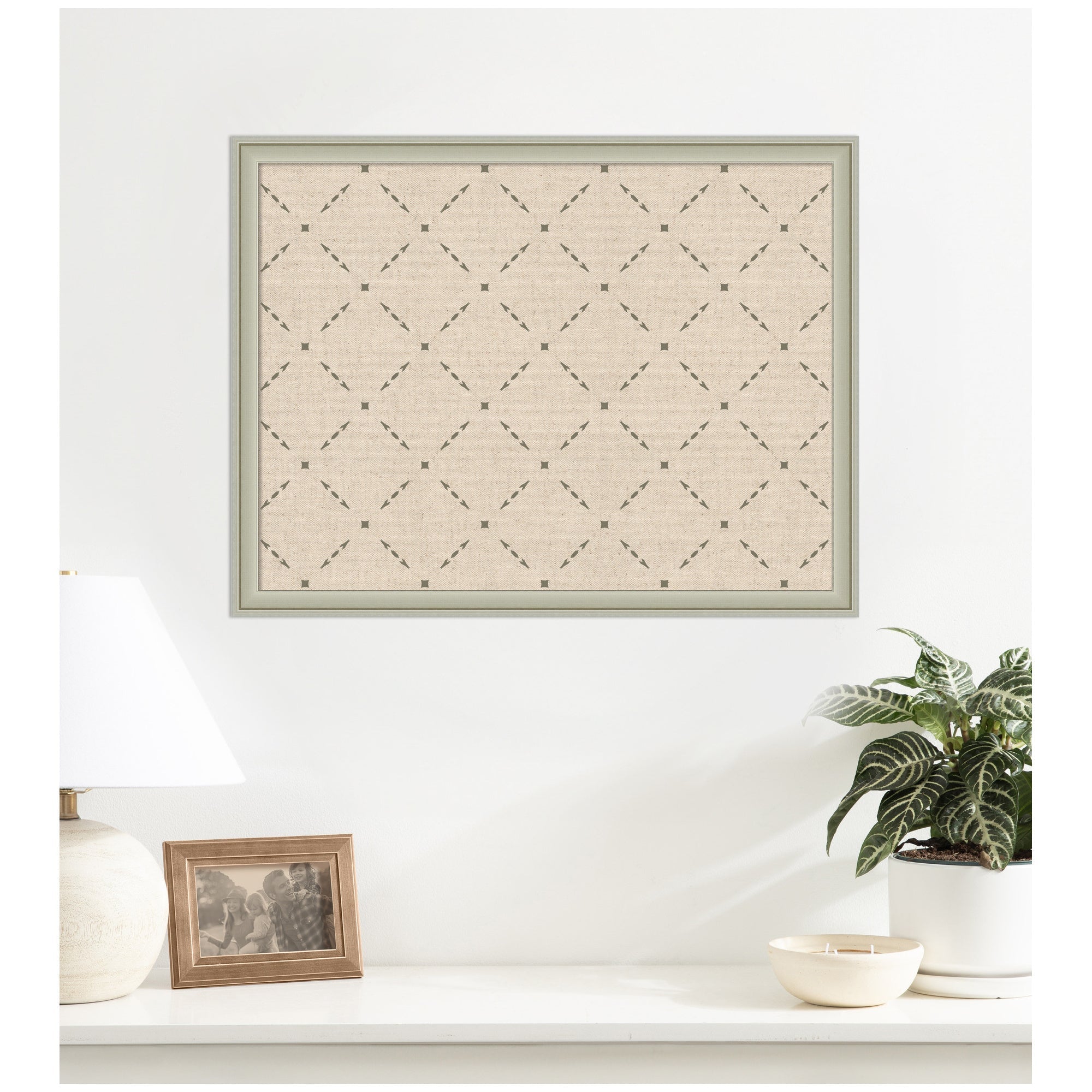 Pinboard Green Lattice Print