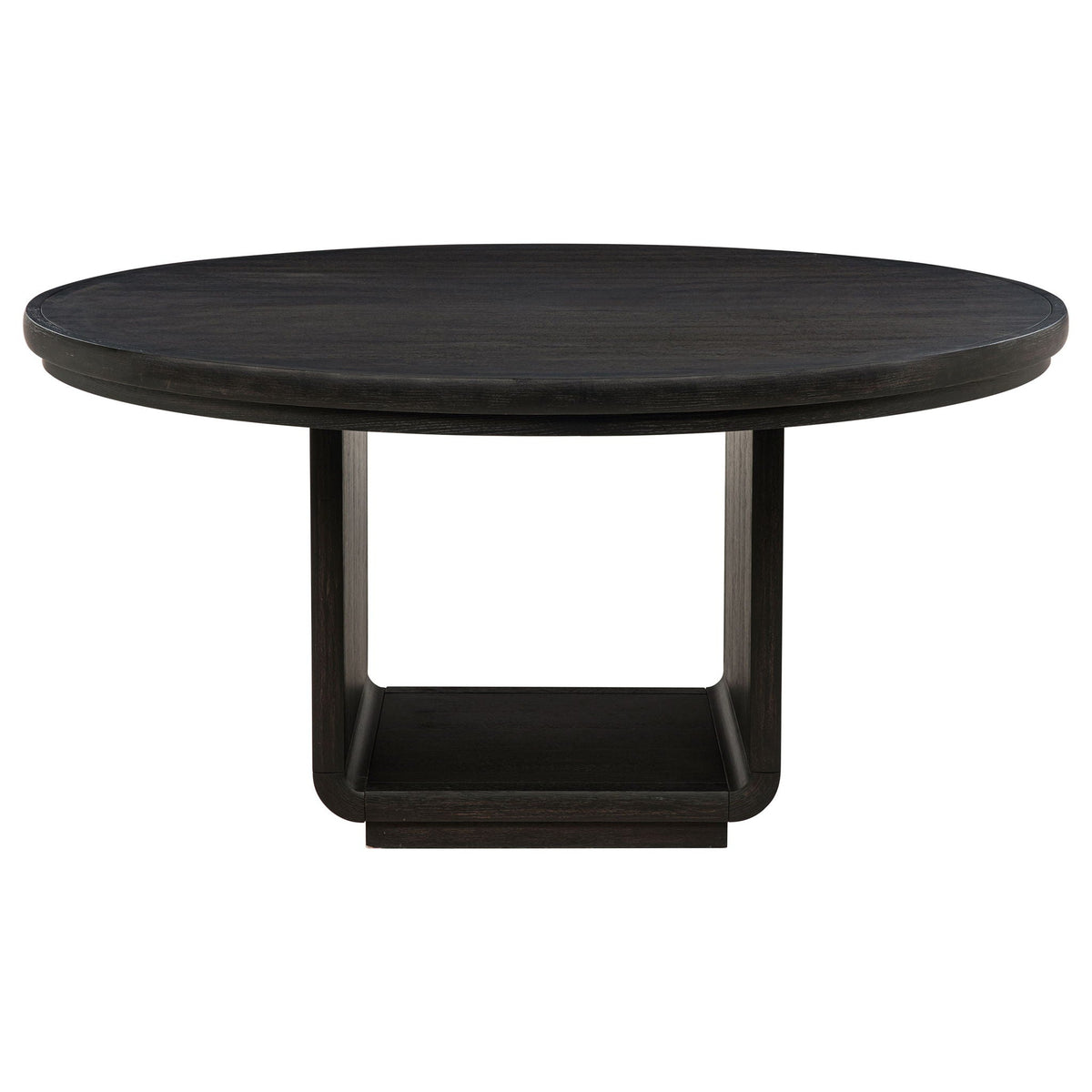 Leandro 5-Piece Round Dining Set — Barrel Arm Chairs / Burnished Black