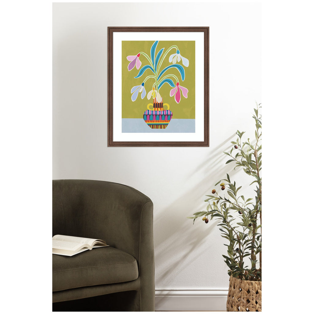 Framed Art Snowdrops the January Birth Flower by Rachel Lee