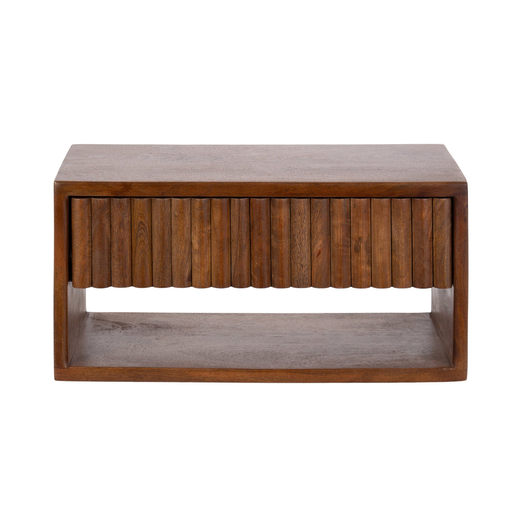Reid Floating Wood Side Table with Open Storage