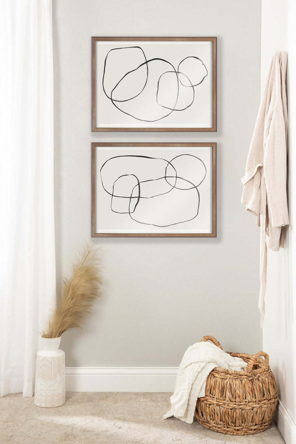 Blake 871 Modern Circles Framed Printed Glass by Teju Reval of SnazzyHues