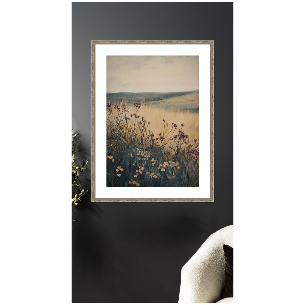 Landscape Wild Flower by Melloi Art Prints Framed Wall Art Print