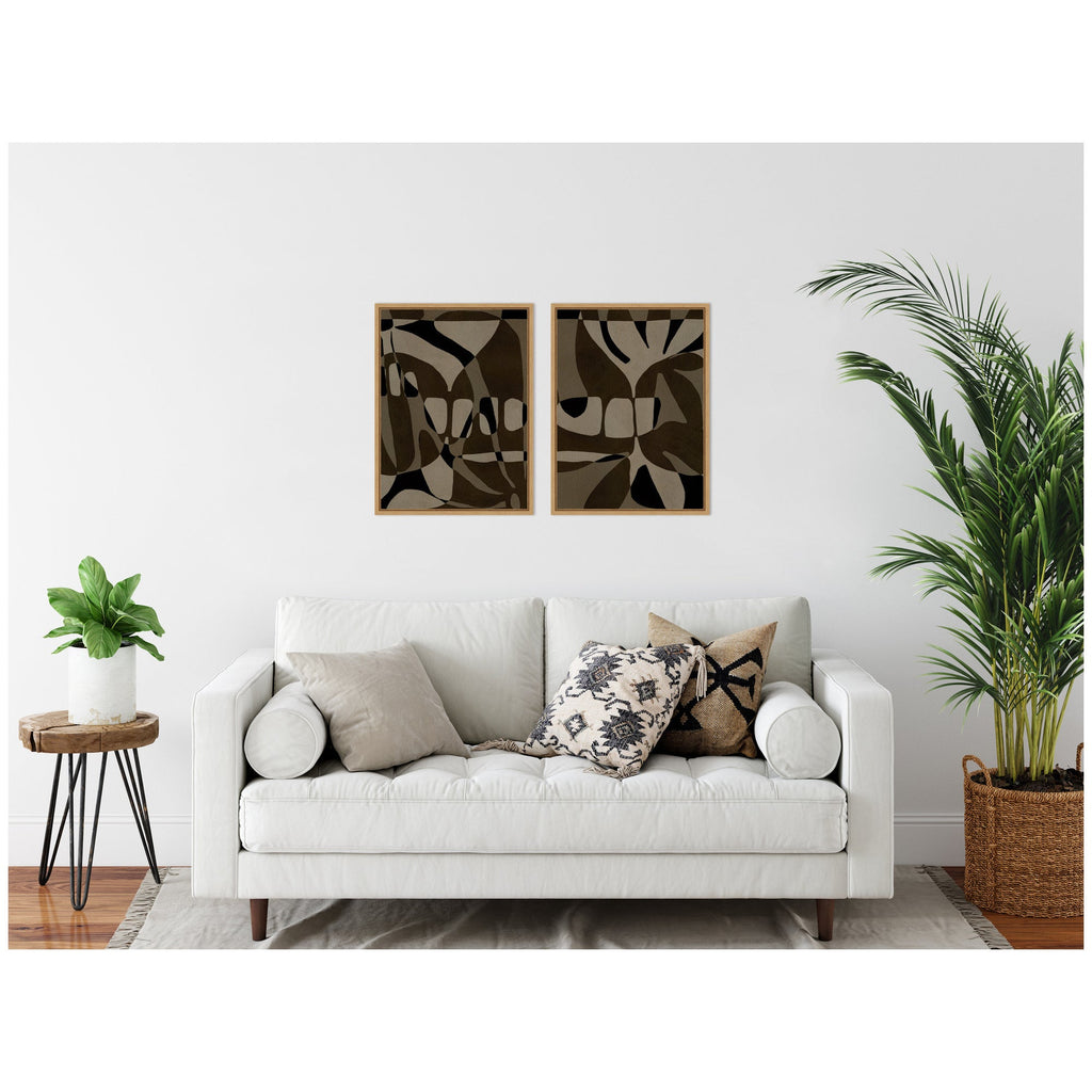 Sylvie Contour 1 and 2 Framed Canvas Art Set by Shatha Al Dafai