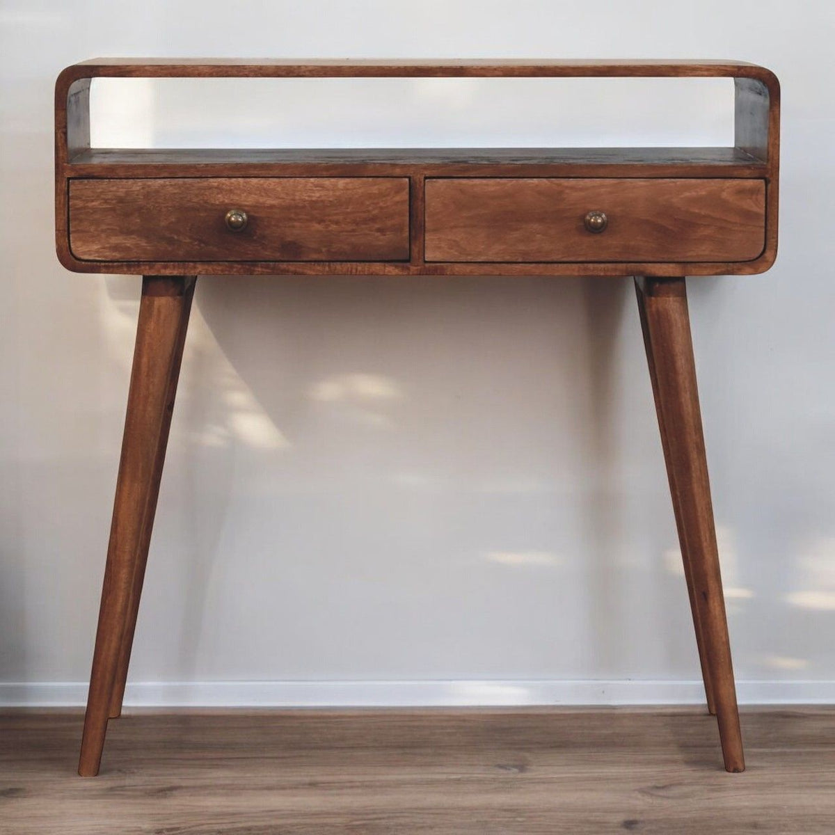 Curved Mango Wood Console Table