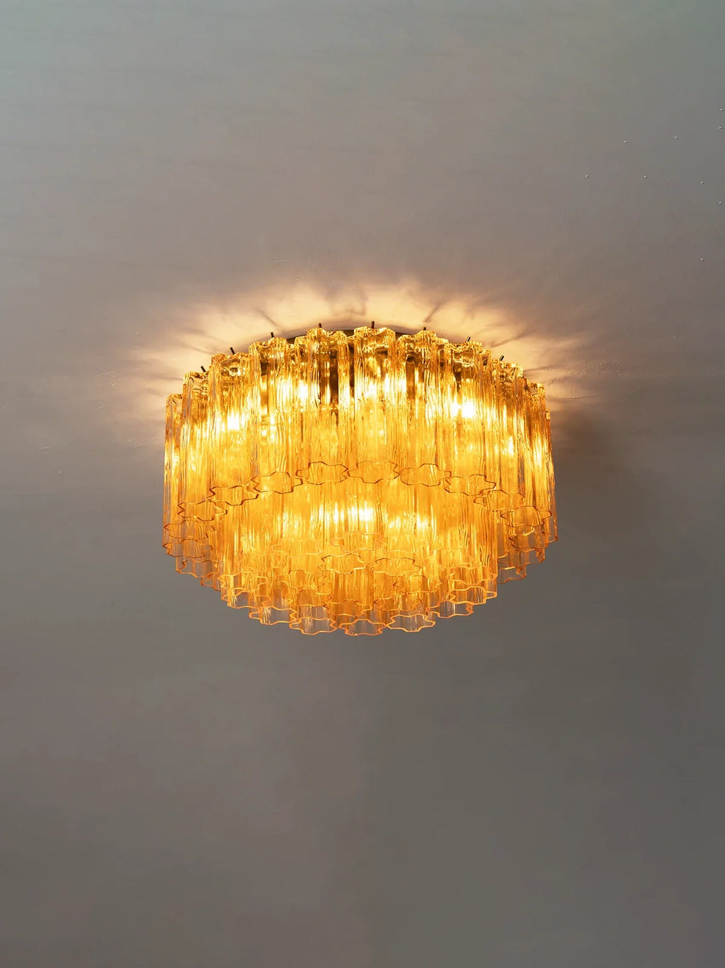 Amber Star-Shaped Glass Tube Ceiling Light