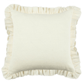 Anita Linen Solid Throw Pillow Cover, Cream Ruffled