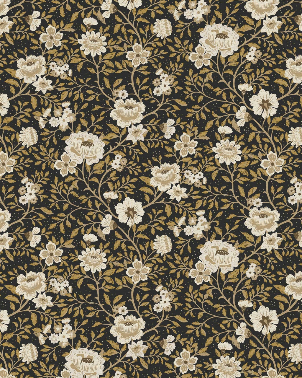Annabelle Wallpaper in Charcoal Marigold