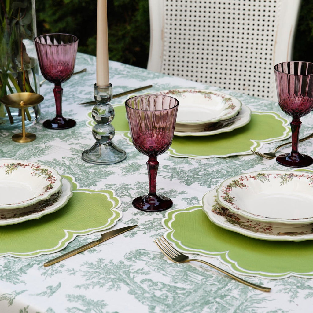 AQUELLE GREEN RECTANGLE FABRIC PLACEMAT (Set Of 4)