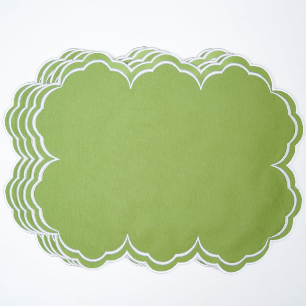 AQUELLE GREEN RECTANGLE FABRIC PLACEMAT (Set Of 4)