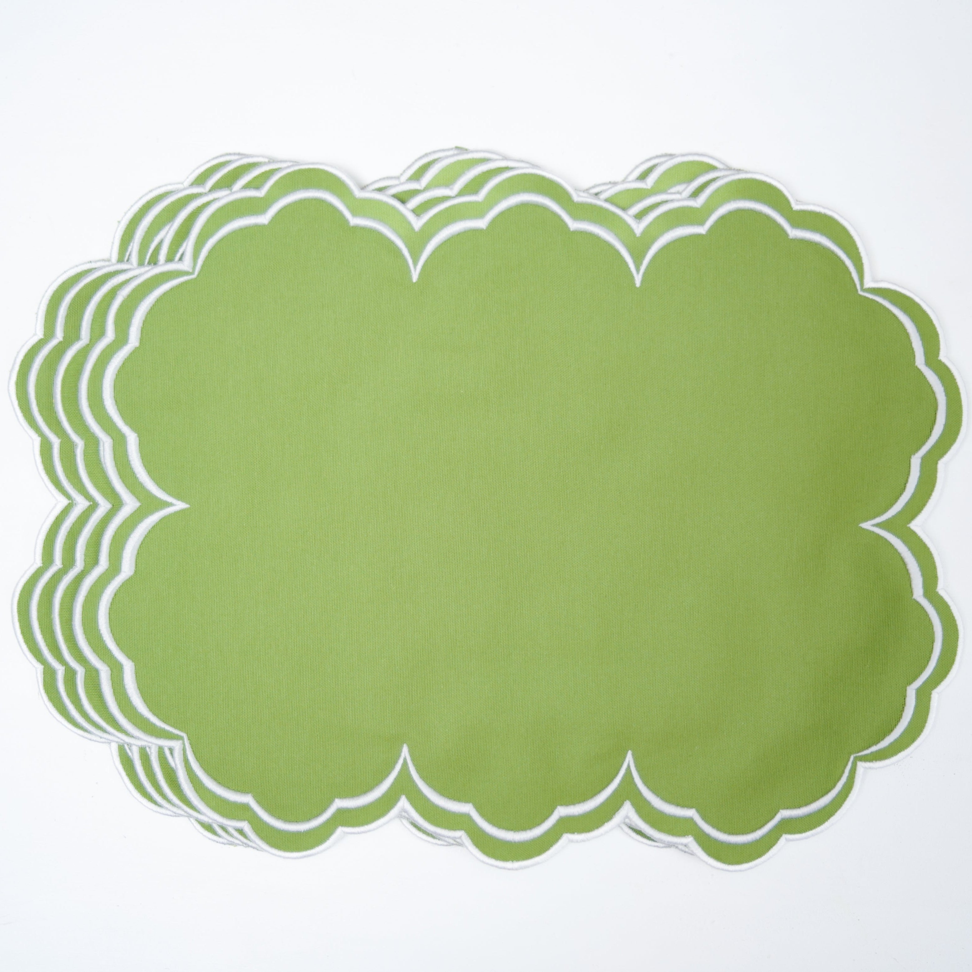 AQUELLE GREEN RECTANGLE FABRIC PLACEMAT (Set Of 4)